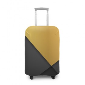 Чехол для чемодана 3D с принтом Golden-black в Петрозаводске, 86% полиэфир, 14% спандекс | двустороннее нанесение принта, прорези для ручек и колес | 