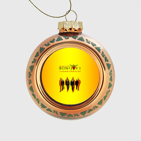 Стеклянный ёлочный шар с принтом Группа Bon Jovi в Петрозаводске, Стекло | Диаметр: 80 мм | Тематика изображения на принте: bon jovi | бон | бон джови | глэм | группа | джови | джон | рок | хард