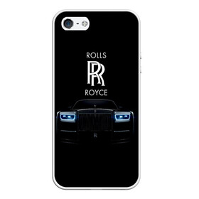 Чехол для iPhone 5/5S матовый с принтом Rolls Royce phantom в Петрозаводске, Силикон | Область печати: задняя сторона чехла, без боковых панелей | luxury | phantom | rich | rolls royce | rr | авто | автомобили | бренд | известные | логотип | машина | надписи | огни | ролс ройс | роскошь | тень | фары | черный