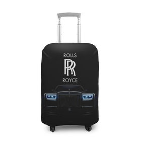 Чехол для чемодана 3D с принтом Rolls Royce phantom в Петрозаводске, 86% полиэфир, 14% спандекс | двустороннее нанесение принта, прорези для ручек и колес | luxury | phantom | rich | rolls royce | rr | авто | автомобили | бренд | известные | логотип | машина | надписи | огни | ролс ройс | роскошь | тень | фары | черный