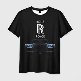 Мужская футболка 3D с принтом Rolls Royce phantom в Петрозаводске, 100% полиэфир | прямой крой, круглый вырез горловины, длина до линии бедер | Тематика изображения на принте: luxury | phantom | rich | rolls royce | rr | авто | автомобили | бренд | известные | логотип | машина | надписи | огни | ролс ройс | роскошь | тень | фары | черный