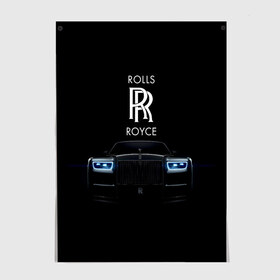 Постер с принтом Rolls Royce phantom в Петрозаводске, 100% бумага
 | бумага, плотность 150 мг. Матовая, но за счет высокого коэффициента гладкости имеет небольшой блеск и дает на свету блики, но в отличии от глянцевой бумаги не покрыта лаком | luxury | phantom | rich | rolls royce | rr | авто | автомобили | бренд | известные | логотип | машина | надписи | огни | ролс ройс | роскошь | тень | фары | черный