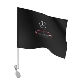 Флаг для автомобиля с принтом Мерседес Будущего в Петрозаводске, 100% полиэстер | Размер: 30*21 см | mercedes | марка | машины | мерседес