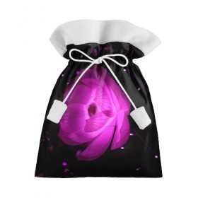 Подарочный 3D мешок с принтом Цветок в Петрозаводске, 100% полиэстер | Размер: 29*39 см | Тематика изображения на принте: лепестки | модные | природа | растения | розовый | тренды | фон | цвет | цветок | цветы | черный