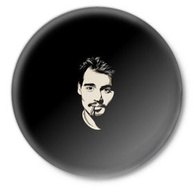 Значок с принтом Джонни Депп в Петрозаводске,  металл | круглая форма, металлическая застежка в виде булавки | johnny depp