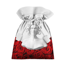 Подарочный 3D мешок с принтом Унисекс / Snake roses girl в Петрозаводске, 100% полиэстер | Размер: 29*39 см | Тематика изображения на принте: букет | веты | красный | лепестки | модные | полосы | природа | растения | розочки | розы | сад | тренды | цвет | черный