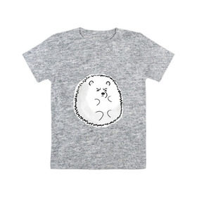 Детская футболка хлопок с принтом Ёжик в Петрозаводске, 100% хлопок | круглый вырез горловины, полуприлегающий силуэт, длина до линии бедер | Тематика изображения на принте: ежик