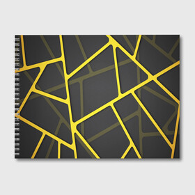 Альбом для рисования с принтом Желтая сетка в Петрозаводске, 100% бумага
 | матовая бумага, плотность 200 мг. | yellow | абстракция | желтый | линия.line | сетка