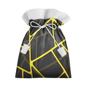 Подарочный 3D мешок с принтом Желтая сетка в Петрозаводске, 100% полиэстер | Размер: 29*39 см | Тематика изображения на принте: yellow | абстракция | желтый | линия.line | сетка