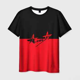 Мужская футболка 3D с принтом Группа Алиса в Петрозаводске, 100% полиэфир | прямой крой, круглый вырез горловины, длина до линии бедер | алиса | группа | красный | рок | черный