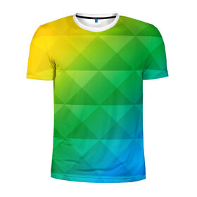 Мужская футболка 3D спортивная с принтом Colored wall в Петрозаводске, 100% полиэстер с улучшенными характеристиками | приталенный силуэт, круглая горловина, широкие плечи, сужается к линии бедра | Тематика изображения на принте: геометрия | квадрат | текстура | цветной