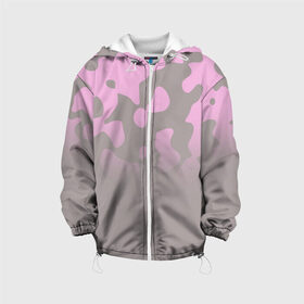 Детская куртка 3D с принтом Камуфляж пурпурно-розовый Up в Петрозаводске, 100% полиэстер | застежка — молния, подол и капюшон оформлены резинкой с фиксаторами, по бокам — два кармана без застежек, один потайной карман на груди, плотность верхнего слоя — 90 г/м2; плотность флисового подклада — 260 г/м2 | 
