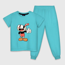Детская пижама хлопок с принтом Cuphead в Петрозаводске, 100% хлопок |  брюки и футболка прямого кроя, без карманов, на брюках мягкая резинка на поясе и по низу штанин
 | 