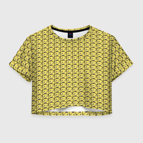 Женская футболка 3D укороченная с принтом ПеКа-фейс (YOBA) в Петрозаводске, 100% полиэстер | круглая горловина, длина футболки до линии талии, рукава с отворотами | peka face | pekaface | пека | фасе