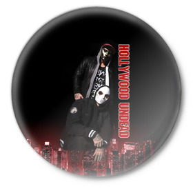 Значок с принтом Группа Hollywood Undead в Петрозаводске,  металл | круглая форма, металлическая застежка в виде булавки | Тематика изображения на принте: 