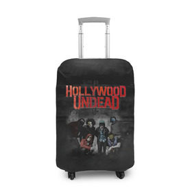 Чехол для чемодана 3D с принтом Группа Hollywood Undead в Петрозаводске, 86% полиэфир, 14% спандекс | двустороннее нанесение принта, прорези для ручек и колес | 