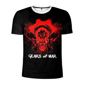 Мужская футболка 3D спортивная с принтом Gears of War в Петрозаводске, 100% полиэстер с улучшенными характеристиками | приталенный силуэт, круглая горловина, широкие плечи, сужается к линии бедра | 