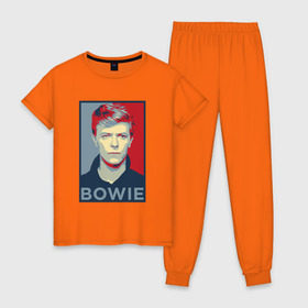 Женская пижама хлопок с принтом David Bowie в Петрозаводске, 100% хлопок | брюки и футболка прямого кроя, без карманов, на брюках мягкая резинка на поясе и по низу штанин | bowie | david | альтернативный | арт | боуи | глэм | джаз | дэвид | музыка | музыкант | певец | поп | попрок | психоделический | рок | соул | хард | хардрок | экспериментальный | электронная | эмбиент