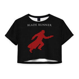 Женская футболка 3D укороченная с принтом Blade Runner в Петрозаводске, 100% полиэстер | круглая горловина, длина футболки до линии талии, рукава с отворотами | 2049 | blade runner | bladerunner