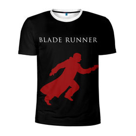 Мужская футболка 3D спортивная с принтом Blade Runner в Петрозаводске, 100% полиэстер с улучшенными характеристиками | приталенный силуэт, круглая горловина, широкие плечи, сужается к линии бедра | 2049 | blade runner | bladerunner