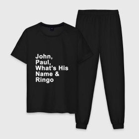 Мужская пижама хлопок с принтом George Harrison 3 в Петрозаводске, 100% хлопок | брюки и футболка прямого кроя, без карманов, на брюках мягкая резинка на поясе и по низу штанин
 | Тематика изображения на принте: 