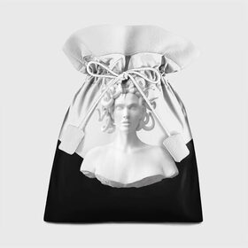 Подарочный 3D мешок с принтом Snake girl в Петрозаводске, 100% полиэстер | Размер: 29*39 см | Тематика изображения на принте: snake | белый | волосы | глаза | губы | девушка | змеи | скульптура | тело.черный | цвет