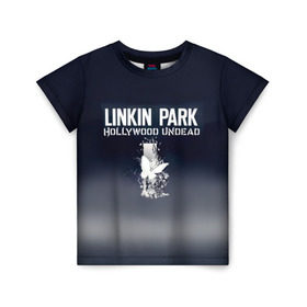Детская футболка 3D с принтом Linkin Park и Hollywood Undead в Петрозаводске, 100% гипоаллергенный полиэфир | прямой крой, круглый вырез горловины, длина до линии бедер, чуть спущенное плечо, ткань немного тянется | 