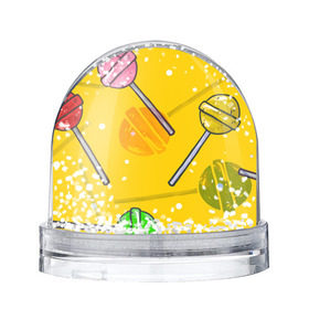 Снежный шар с принтом Чупа-Чупс в Петрозаводске, Пластик | Изображение внутри шара печатается на глянцевой фотобумаге с двух сторон | конфеты | леденец | паттерн | сладость | узор | чупа чупс