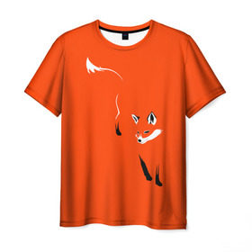 Мужская футболка 3D с принтом Лисица в Петрозаводске, 100% полиэфир | прямой крой, круглый вырез горловины, длина до линии бедер | зверь | лис | лиса | лисица | лисонька | рыжая | хищник