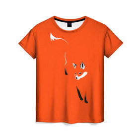 Женская футболка 3D с принтом Лисица в Петрозаводске, 100% полиэфир ( синтетическое хлопкоподобное полотно) | прямой крой, круглый вырез горловины, длина до линии бедер | Тематика изображения на принте: зверь | лис | лиса | лисица | лисонька | рыжая | хищник