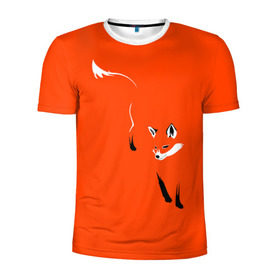 Мужская футболка 3D спортивная с принтом Лисица в Петрозаводске, 100% полиэстер с улучшенными характеристиками | приталенный силуэт, круглая горловина, широкие плечи, сужается к линии бедра | зверь | лис | лиса | лисица | лисонька | рыжая | хищник