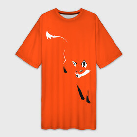 Платье-футболка 3D с принтом Лисица в Петрозаводске,  |  | зверь | лис | лиса | лисица | лисонька | рыжая | хищник