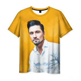 Мужская футболка 3D с принтом Билан в Петрозаводске, 100% полиэфир | прямой крой, круглый вырез горловины, длина до линии бедер | дима билан | певец | поп музыка