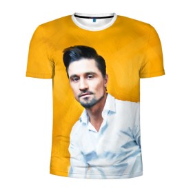 Мужская футболка 3D спортивная с принтом Билан в Петрозаводске, 100% полиэстер с улучшенными характеристиками | приталенный силуэт, круглая горловина, широкие плечи, сужается к линии бедра | дима билан | певец | поп музыка