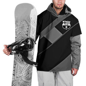 Накидка на куртку 3D с принтом FC Barcelona gray collection в Петрозаводске, 100% полиэстер |  | fc barcelona | мяч | спорт | футбол | чеппионат
