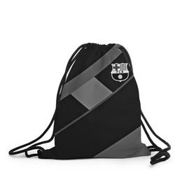 Рюкзак-мешок 3D с принтом FC Barcelona gray collection в Петрозаводске, 100% полиэстер | плотность ткани — 200 г/м2, размер — 35 х 45 см; лямки — толстые шнурки, застежка на шнуровке, без карманов и подкладки | fc barcelona | мяч | спорт | футбол | чеппионат