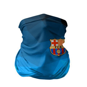 Бандана-труба 3D с принтом FC Barcelona blue polygon 2018 в Петрозаводске, 100% полиэстер, ткань с особыми свойствами — Activecool | плотность 150‒180 г/м2; хорошо тянется, но сохраняет форму | fc barcelona | мяч | спорт | футбол | чеппионат 