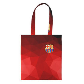 Сумка 3D повседневная с принтом FC Barcelona red polygon 2018 в Петрозаводске, 100% полиэстер | Плотность: 200 г/м2; Размер: 34×35 см; Высота лямок: 30 см | Тематика изображения на принте: fc barcelona | мяч | спорт | футбол | чеппионат