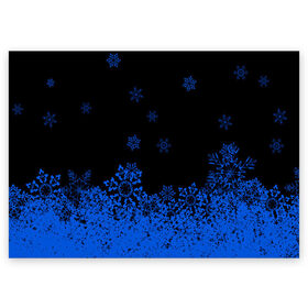 Поздравительная открытка с принтом Голубые снежинки в Петрозаводске, 100% бумага | плотность бумаги 280 г/м2, матовая, на обратной стороне линовка и место для марки
 | 