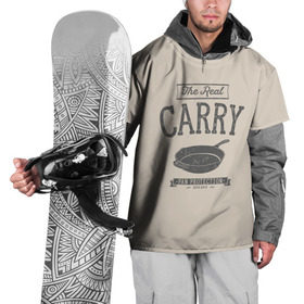 Накидка на куртку 3D с принтом The Real Carry - Pan Protectio в Петрозаводске, 100% полиэстер |  | Тематика изображения на принте: battlegrounds | playerunknowns | pubg | пубг | сковородка