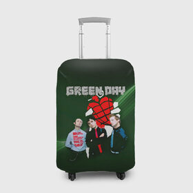 Чехол для чемодана 3D с принтом Группа Green Day в Петрозаводске, 86% полиэфир, 14% спандекс | двустороннее нанесение принта, прорези для ручек и колес | american idiot | green day | альтернативный | билли джо армстронг | грин дей | группа | зелёный день | майк дёрнт | музыка | надпись | панк | поп | поппанк | рок | тре кул