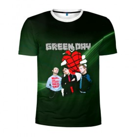 Мужская футболка 3D спортивная с принтом Группа Green Day в Петрозаводске, 100% полиэстер с улучшенными характеристиками | приталенный силуэт, круглая горловина, широкие плечи, сужается к линии бедра | american idiot | green day | альтернативный | билли джо армстронг | грин дей | группа | зелёный день | майк дёрнт | музыка | надпись | панк | поп | поппанк | рок | тре кул