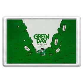 Магнит 45*70 с принтом Монстр Green Day в Петрозаводске, Пластик | Размер: 78*52 мм; Размер печати: 70*45 | Тематика изображения на принте: american idiot | green day | альтернативный | билли джо армстронг | грин дей | группа | зелёный день | майк дёрнт | музыка | надпись | панк | поп | поппанк | рок | тре кул