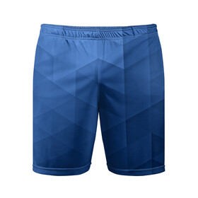 Мужские шорты 3D спортивные с принтом trianse blue в Петрозаводске,  |  | Тематика изображения на принте: abstraction | абстракция | геометрия | грани | полигоны | сочетания | треугольники