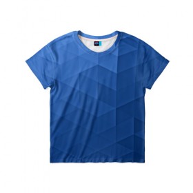 Детская футболка 3D с принтом trianse blue в Петрозаводске, 100% гипоаллергенный полиэфир | прямой крой, круглый вырез горловины, длина до линии бедер, чуть спущенное плечо, ткань немного тянется | abstraction | абстракция | геометрия | грани | полигоны | сочетания | треугольники