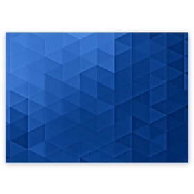 Поздравительная открытка с принтом trianse blue в Петрозаводске, 100% бумага | плотность бумаги 280 г/м2, матовая, на обратной стороне линовка и место для марки
 | Тематика изображения на принте: abstraction | абстракция | геометрия | грани | полигоны | сочетания | треугольники