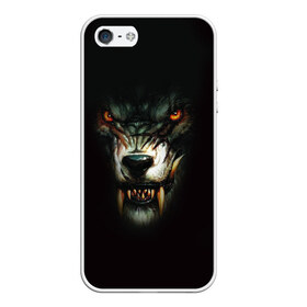Чехол для iPhone 5/5S матовый с принтом Оскал в Петрозаводске, Силикон | Область печати: задняя сторона чехла, без боковых панелей | волк | зубы | оскал | пасть