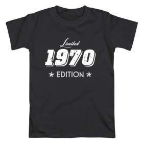 Мужская футболка хлопок с принтом limited edition 1970 в Петрозаводске, 100% хлопок | прямой крой, круглый вырез горловины, длина до линии бедер, слегка спущенное плечо. | Тематика изображения на принте: 