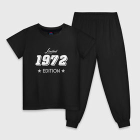 Детская пижама хлопок с принтом limited edition 1972 в Петрозаводске, 100% хлопок |  брюки и футболка прямого кроя, без карманов, на брюках мягкая резинка на поясе и по низу штанин
 | 1972 | день рождения | подарок | праздник