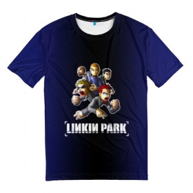 Мужская футболка 3D с принтом Группа Linkin Park в Петрозаводске, 100% полиэфир | прямой крой, круглый вырез горловины, длина до линии бедер | 
